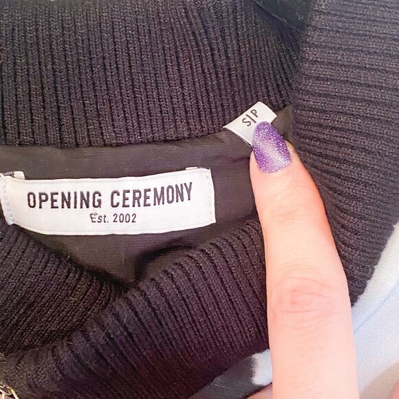 Opening Ceremony Floral 1/4 Zip Silk Bomber Jacket Rare - Picture 7 of 11